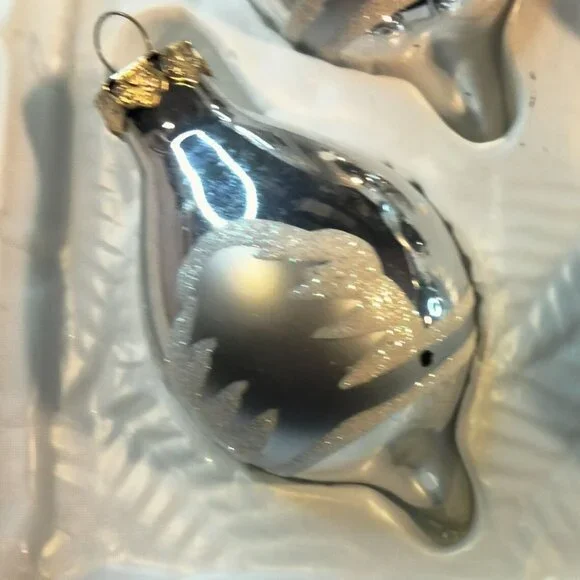 Bradford Christmas Ornament Silver Glass North Pole Traditions Franks Nursery - Picture 2 of 10